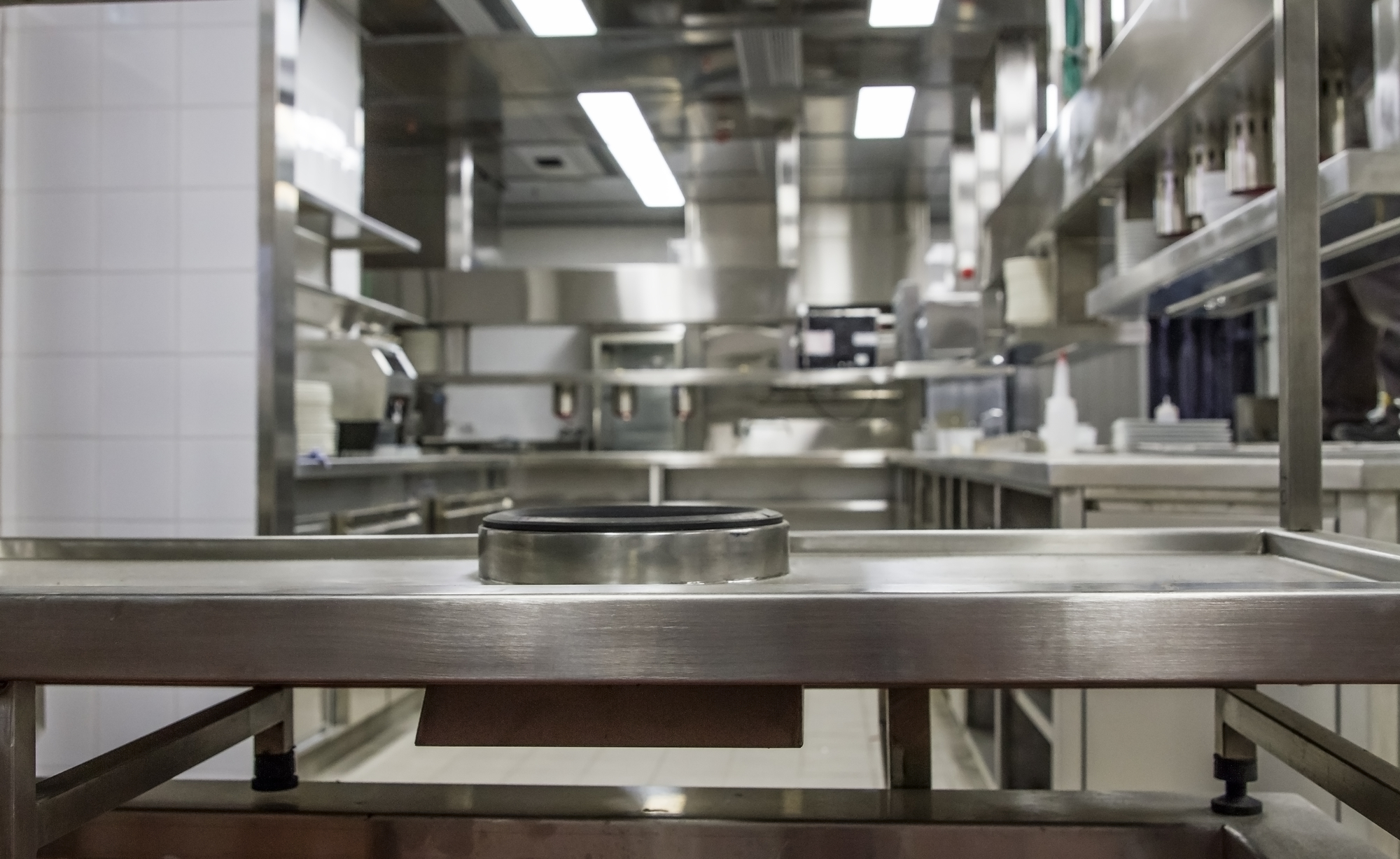 stainless steel kitchen bench